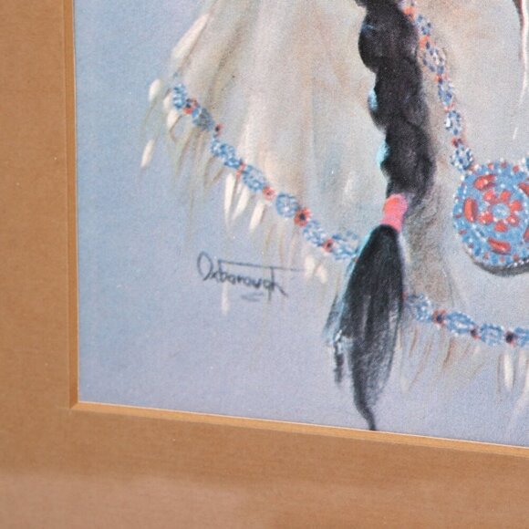 Vintage Dorothy Oxborough Framed Prints 1960s Native First Nations Girl Boy Art - Picture 5 of 7